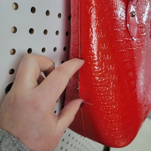 Folli Follie Red Patent Logomania Handbag - Picture 13 of 14